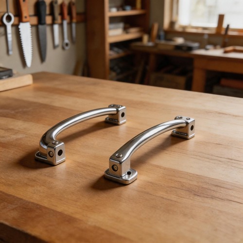 Pair chrome interior door - chrome, pull